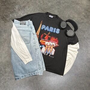 Vintage 90s Paris Moulin Rouge Graphic T Shirt Mens Large Black Hardware Tag